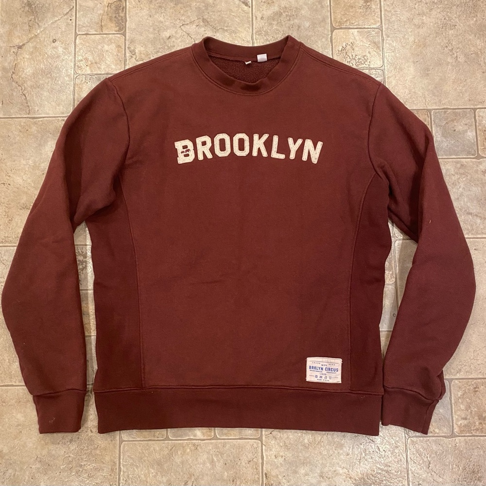 BRKLYN CIRCUS 1920 Crewneck Sweatshirt Spellout New York Made In USA Sz S